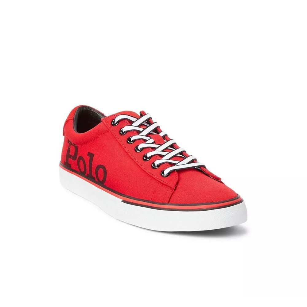 Polo Ralph Lauren Men's Sayer Logo Canvas Sneakers Red Size 7.5 D NEW